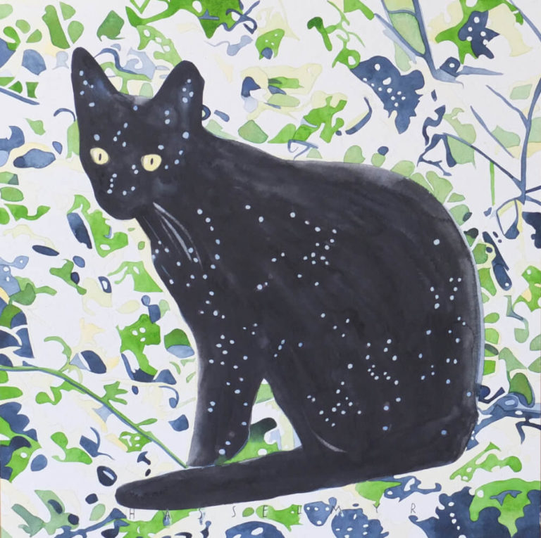 CAT IN OLIVE TREE - BY DANIEL HASSELMYR